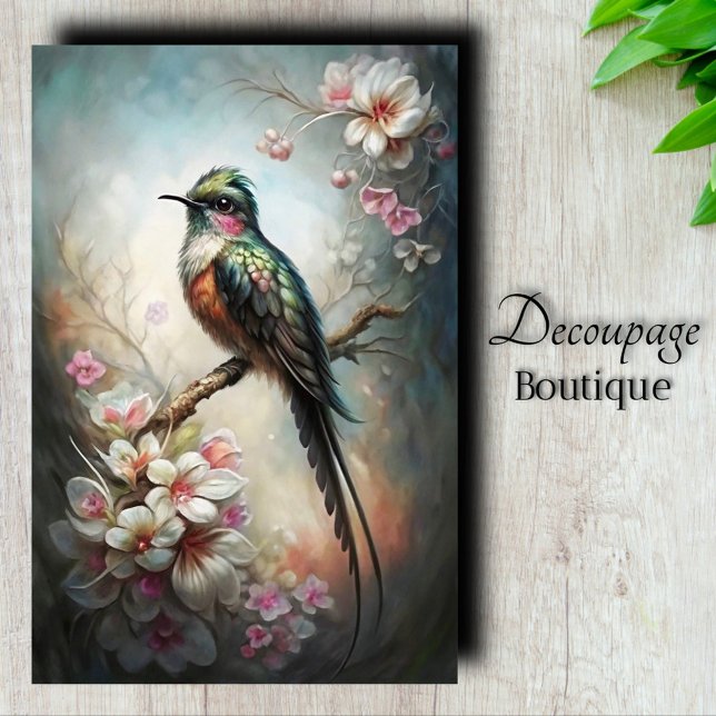 Papel De Seda Sueños de Quetzal Decoupage de Pájaros (Quetzal Dreams Bird Decoupage Tissue Paper)