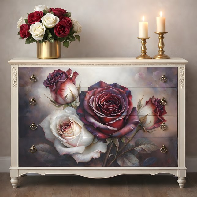 Papel De Seda Sueños de Rosa de Terciopelo Decoupage (Velvet Rose Dreams Decoupage  Tissue Paper)