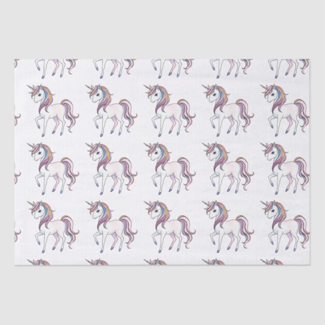 Papel De Seda Sueños de unicornio mágicos - Diseño de fantasía c (Anverso)