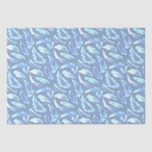 Papel De Seda sueños dulces - plumas de color azul claro :