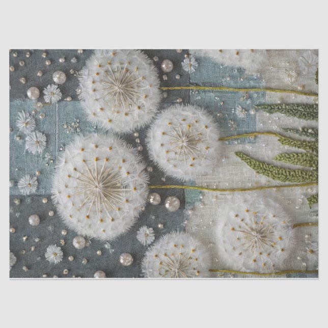 Papel De Seda Sueños elegantes de dandelios, Medios mixtos (Anverso)