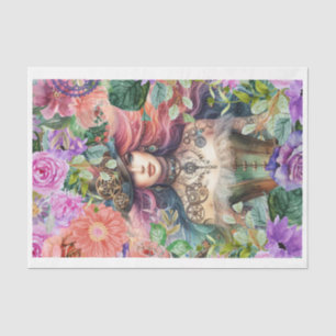 Papel De Seda Sueños florales de Steampunk