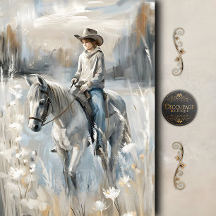 Papel De Seda Sueños tranquilos del vaquero Decoupage