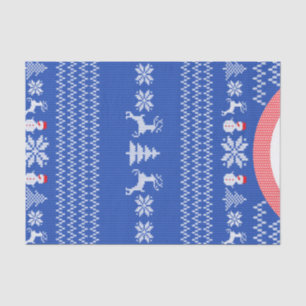 Papel De Seda Suéter azul de punto de Navidad de invierno person