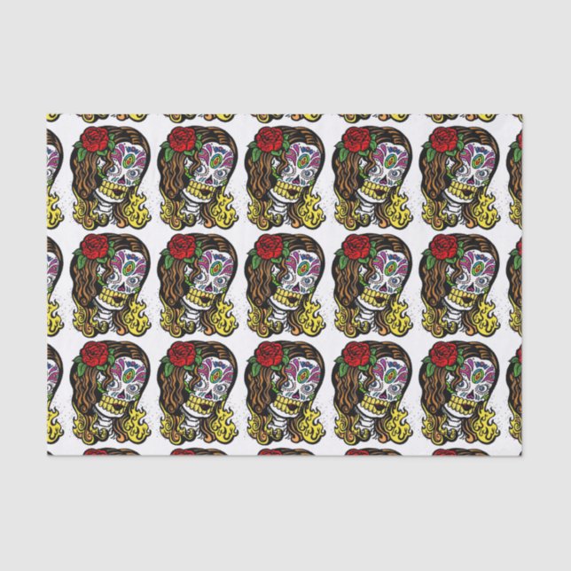Papel De Seda Sugar Skull Chica (Anverso)