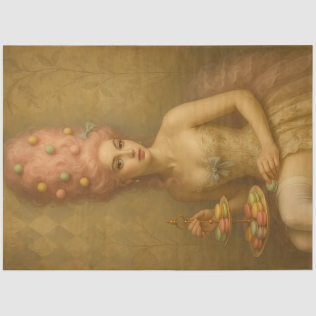 Papel De Seda Sugared Silence – Pastel Macaron Rococo Fantasy (Anverso)
