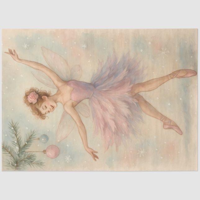 Papel De Seda Sugarplum Fairy Pastel Navidades Ballet Decoupage (Anverso)