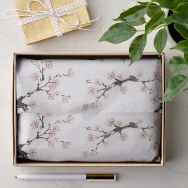Papel De Seda Sumi-E Ink | Cherry Blossom | (Regalo )