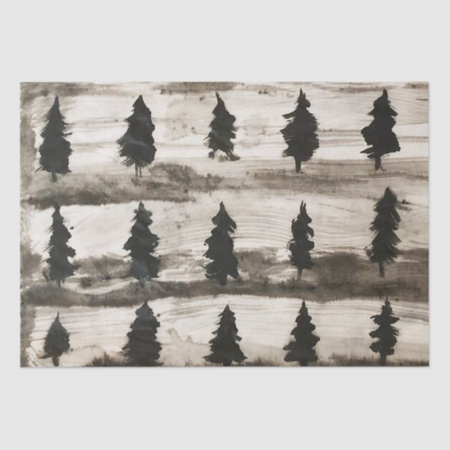 Papel De Seda Sumi Ink Woods Tissue Paper (Anverso)