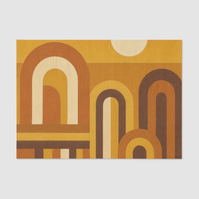 Papel De Seda Sun & Arches Mid Century Modern Geometric Design (Anverso)