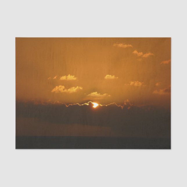 Papel De Seda Sun Behind Clouds I Naranja Sunset Photo (Anverso)