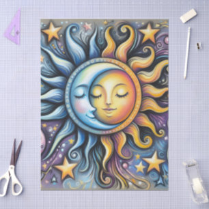 Papel De Seda Sun Moon Stars Whimsical Decoupage