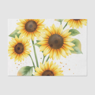 Papel De Seda Sunflower acuarela con bordes crema