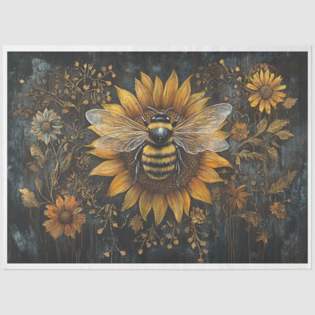 Papel De Seda Sunflower Bee (Anverso)