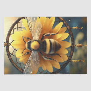 Papel De Seda Sunflower Bee Dreamcatcher,