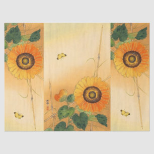 Papel De Seda SUNFLOWER ,BUTTERFLY,GREEN DEJA Floral japonesa