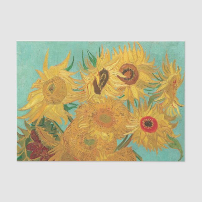 Papel De Seda Sunflower por Vincent Van Gogh Tissue Paper (Anverso)