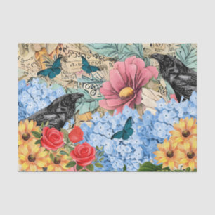 Papel De Seda Sunflower Roses Roses Roses Roses Azul Hydrangea &