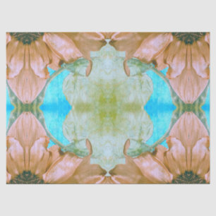 Papel De Seda Sunflower Sepia Verde azulada Vintage