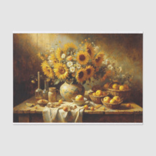 Papel De Seda Sunflowers and Fruit Still Life Pinting Decoupage