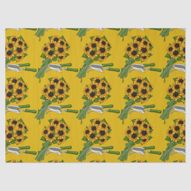 Papel De Seda Sunflowers-and Garden-Tools (Anverso)