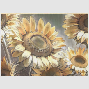Papel De Seda Sunflowers De Arte Moderno En La Colección Field