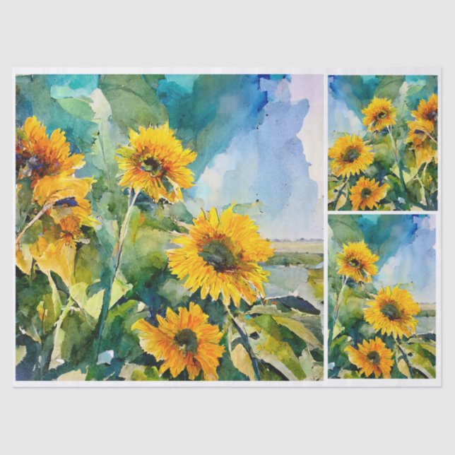 Papel De Seda Sunflowers de verano tardío (Anverso)
