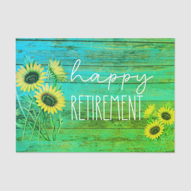 Papel De Seda Sunflowers Green Wood Feliz Jubilación (Anverso)