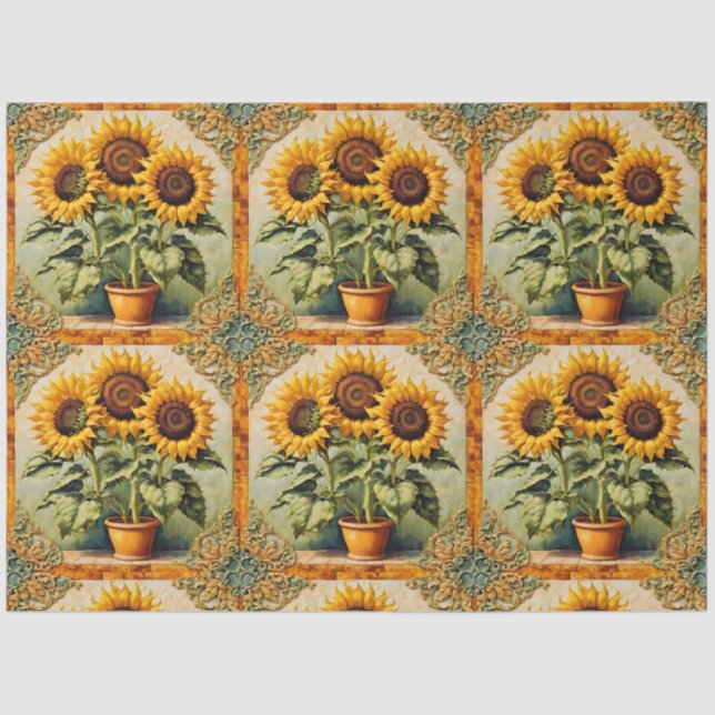 Papel De Seda Sunflowers Hermosa colección moderna (Anverso)