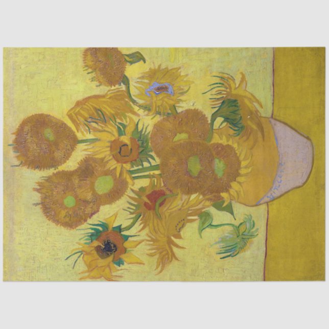 Papel De Seda Sunflowers, Vincent van Gogh, 1889 (Anverso)