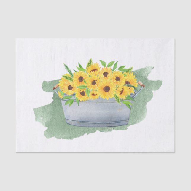 Papel De Seda Sunflowers Yellow Washbasin Bouquet (Anverso)