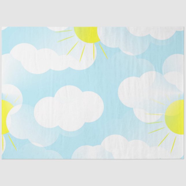 Papel De Seda Sunny Blue Summer Sky con naves desnudas (Anverso)