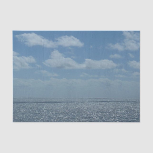Papel De Seda Sunny Caribbean Sea Blue Ocean (Anverso)