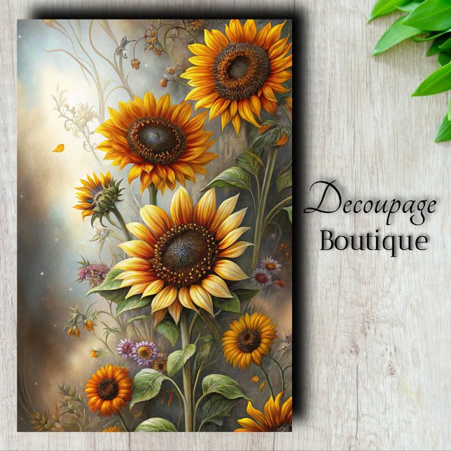 Papel De Seda Sunny Garden Art Decoupage (Sunny Garden Art Decoupage Tissue Paper)