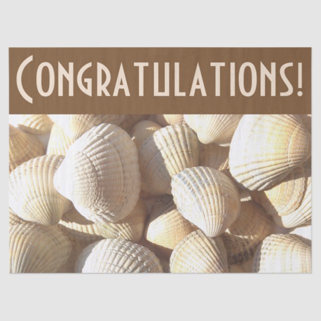 Papel De Seda Sunny Sea Shells Collection Felicitaciones Tejido (Anverso)