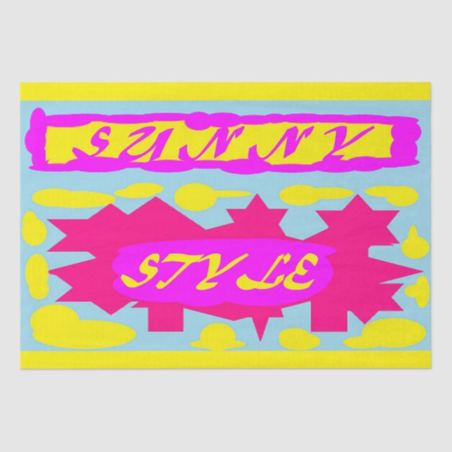 PAPEL DE SEDA SUNNY STYLE DISEÑE PINK LEMON BLUE (Anverso)