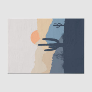 Papel De Seda Sunrise azul y beige desértico