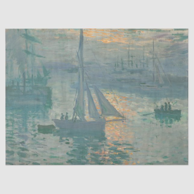 Papel De Seda Sunrise (Marine) por Claude Monet (Anverso)