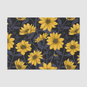 Papel De Seda Sunroot, girasol salvaje en amarillo y azul