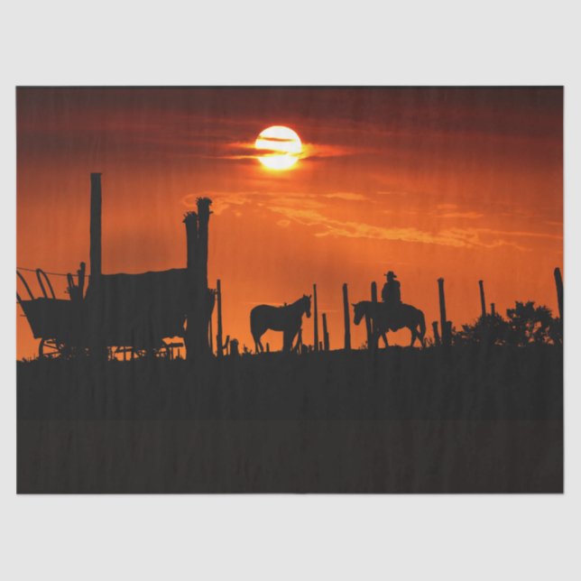 Papel De Seda Sunset del Desierto Cowboy Occidental 14 desenlace (Anverso)