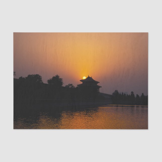 Papel De Seda Sunset on the Forbidden city - Beijing, China (Anverso)