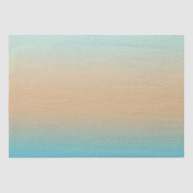 Papel De Seda Sunset Peach Aqua Ombre (Anverso)