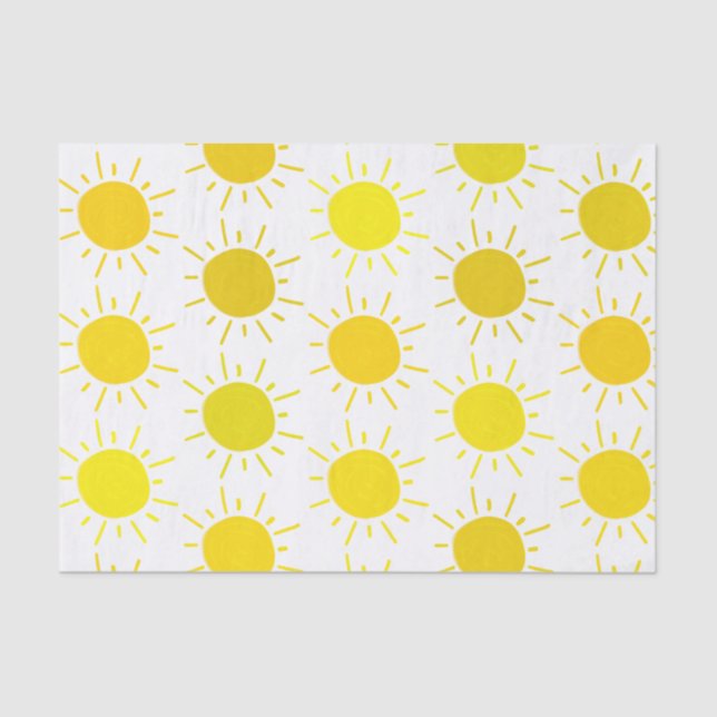 Papel De Seda Sunshine Whimsical Yellow Sun Birday Party (Anverso)