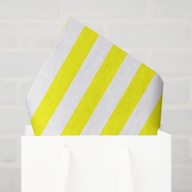 Papel De Seda Sunshine Yellow and White Striped Print (Bolsa de regalo)