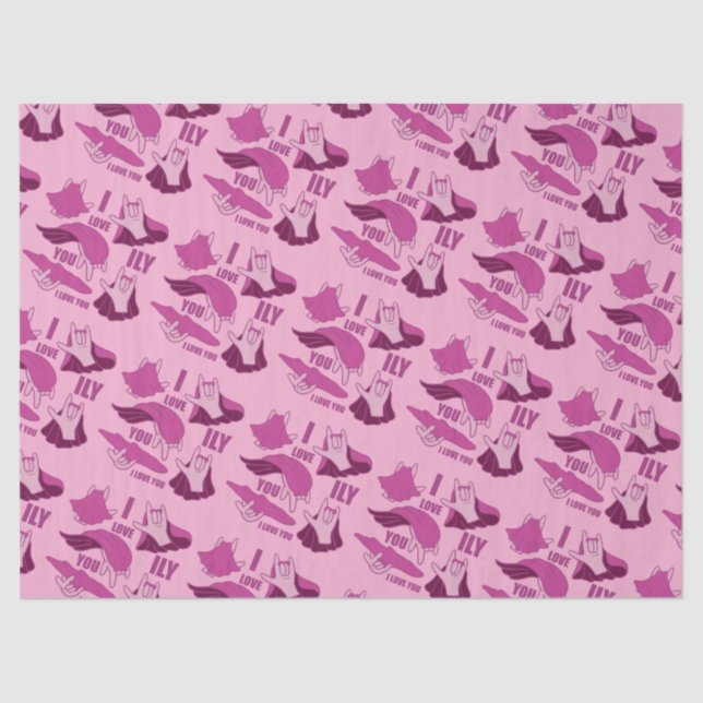 Papel De Seda Superhéroe ILY - Diseño ASL (Anverso)