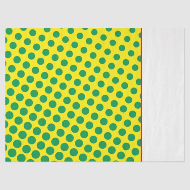 Papel De Seda Superheroína cómica Green Yellow Dots Fun Kids (Anverso)