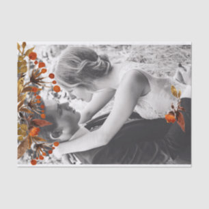 Papel De Seda Superposición de follaje marrón naranja Agrega tu 