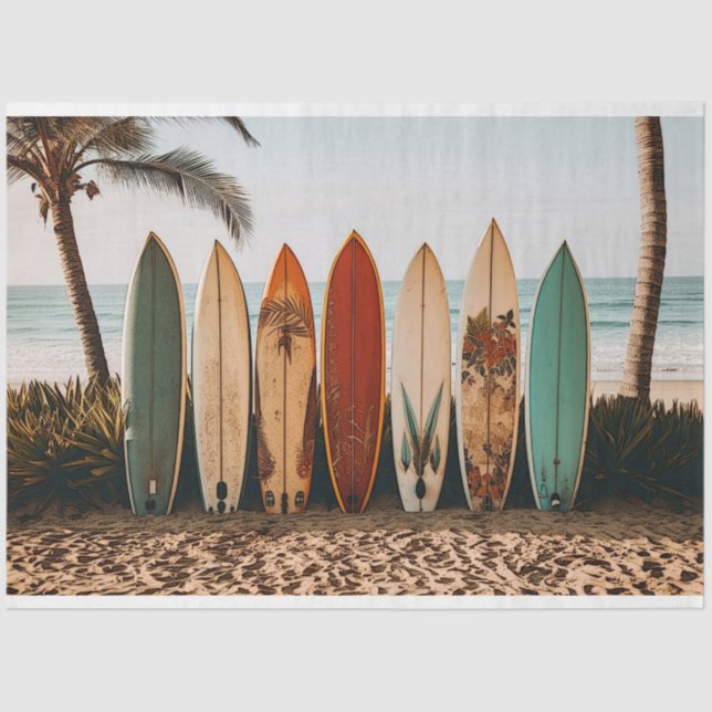 Papel De Seda Surf Board Decoupage Tissue Paper (Anverso)