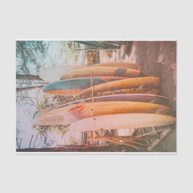 Papel De Seda Surf Shack Surf Board Beach Decoupage Paper (Anverso)