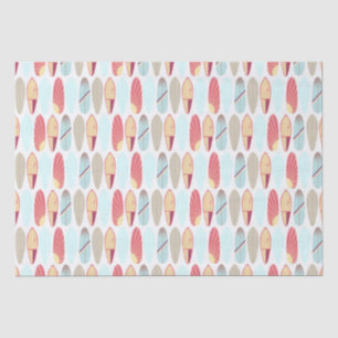 Papel De Seda Surfboard Guay retro rojo y azul 